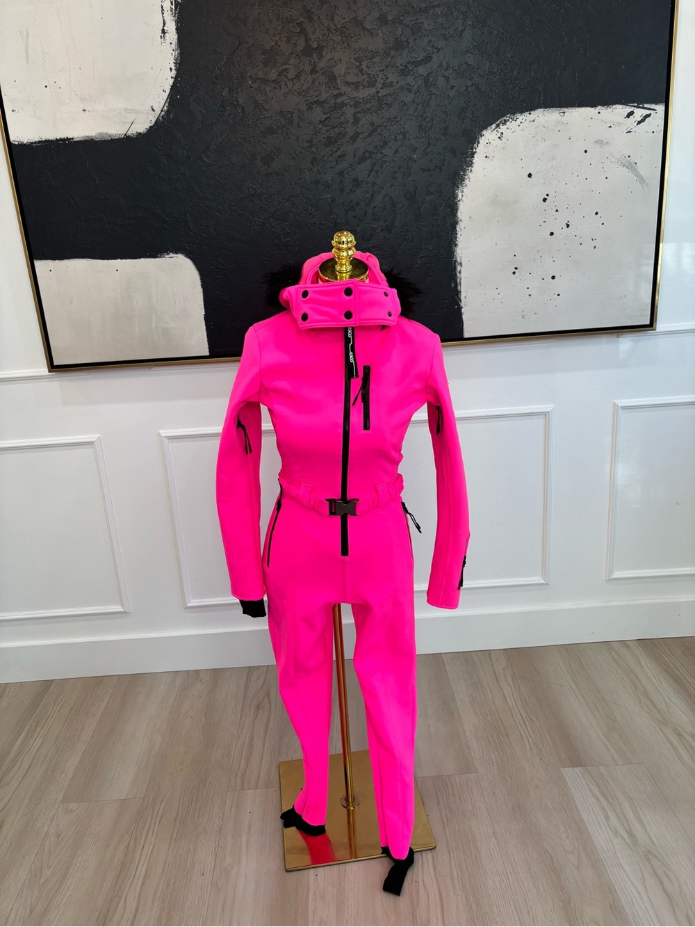 Woman Neon Pink One-Piece Jumpsuit